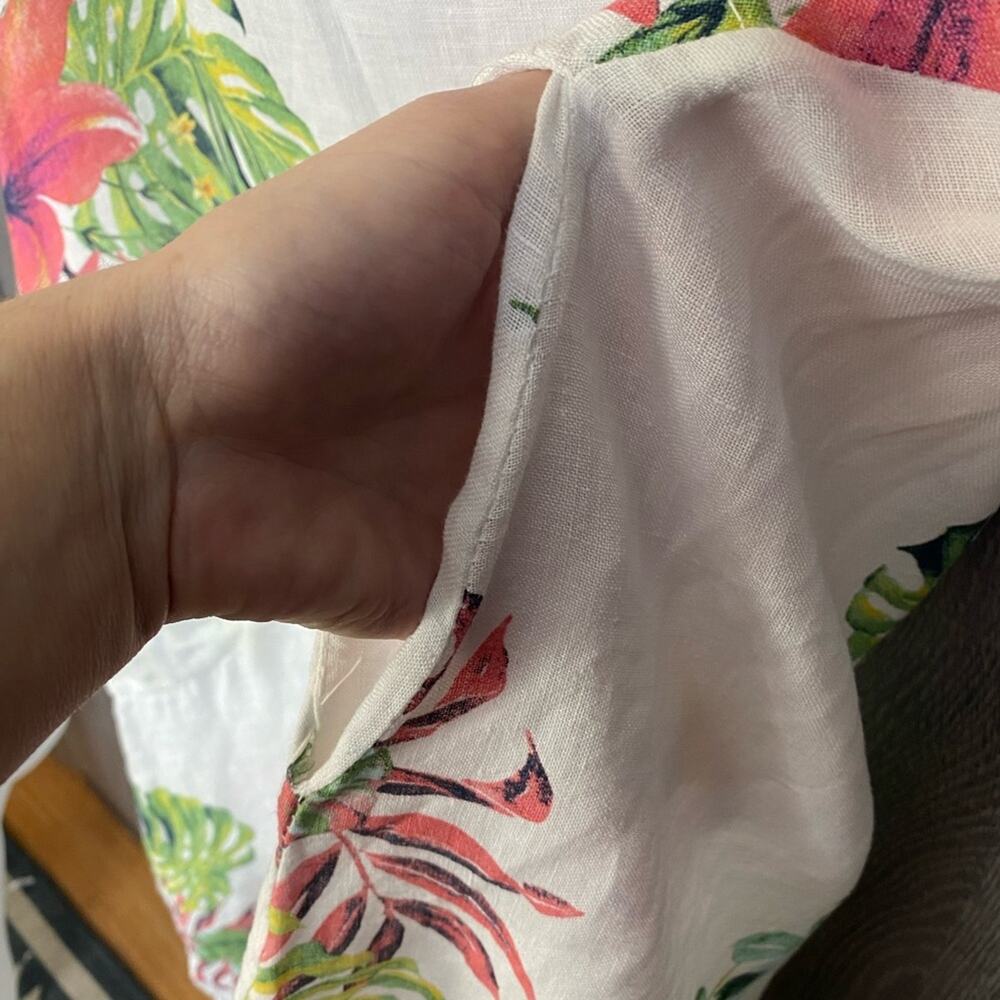 Lungo L'arno Italy Floral Linen Long Beach Dress Small - Picture 5 of 6